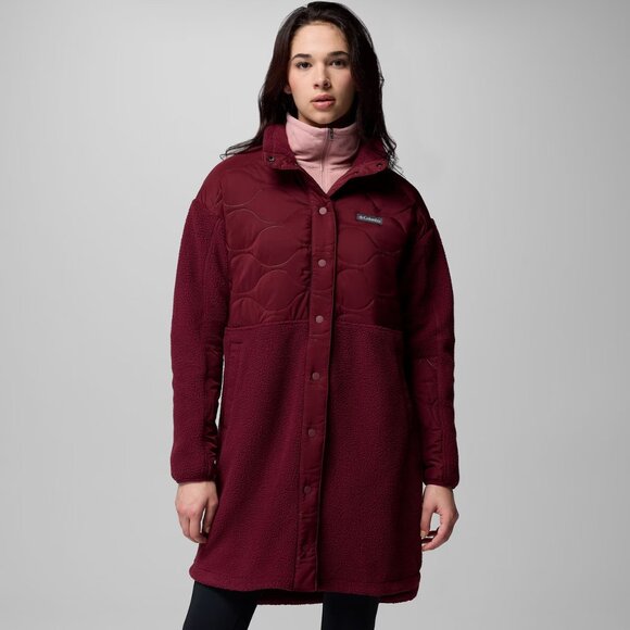 Columbia Womens Rich Wine Cloud Point Long Fleece Jacket/NWT/M - Picture 3 of 15